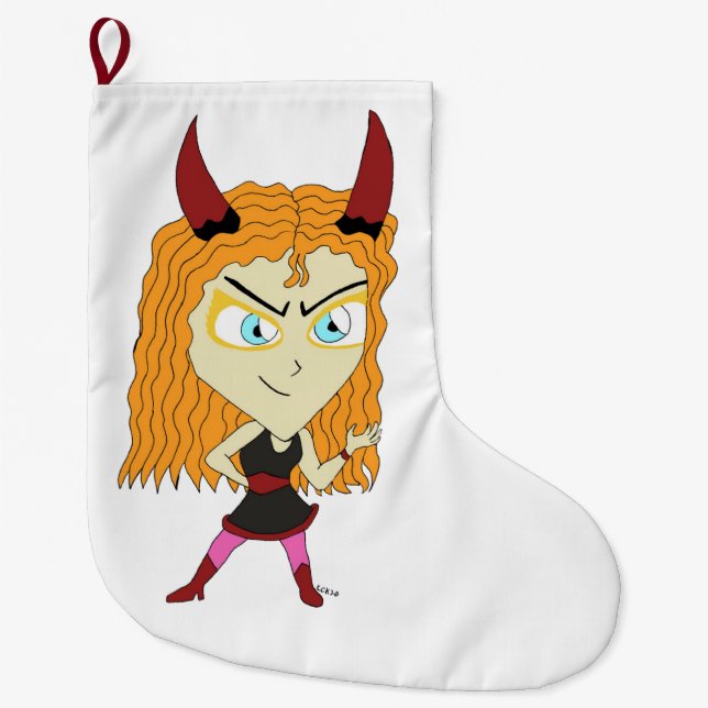 Calcetín Navideño Grande chibi (Anverso)