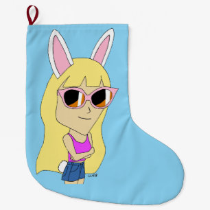 Calcetín Navideño Grande chibi bunnygirl