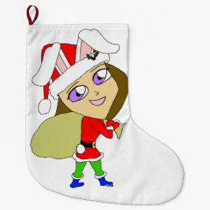 Calcetín Navideño Grande chibi bunnygirl