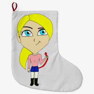Calcetín Navideño Grande chibi "mal" chica
