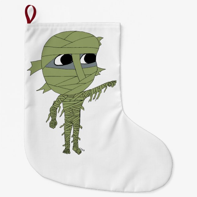 Calcetín Navideño Grande chibi mummy (Anverso)