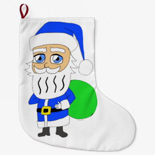 Calcetín Navideño Grande chibi Santa Claus