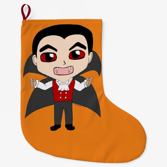 Calcetín Navideño Grande chibi vampire (Anverso)