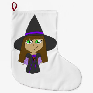 Calcetín Navideño Grande chibi witch