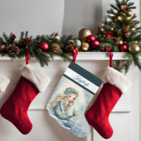 Chica de sirena de invierno Navidades grandes leva