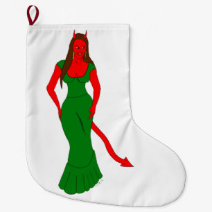 Calcetín Navideño Grande chica diablo