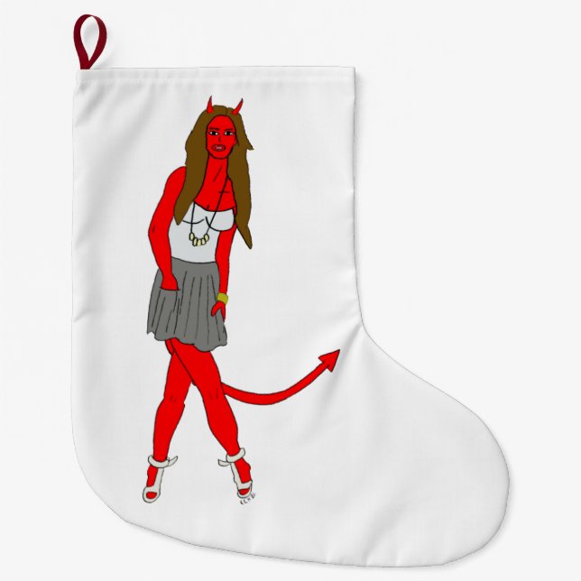 Calcetín Navideño Grande chica diablo (Anverso)