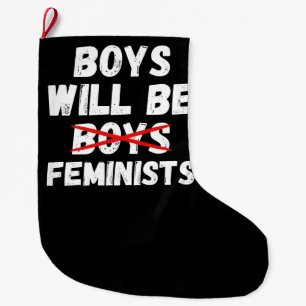 Calcetín Navideño Grande Chico Feminista - Los chicos serán feministas II