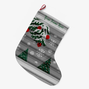 Calcetín Navideño Grande Chirstmas Personalizados Navidades azules Vallas