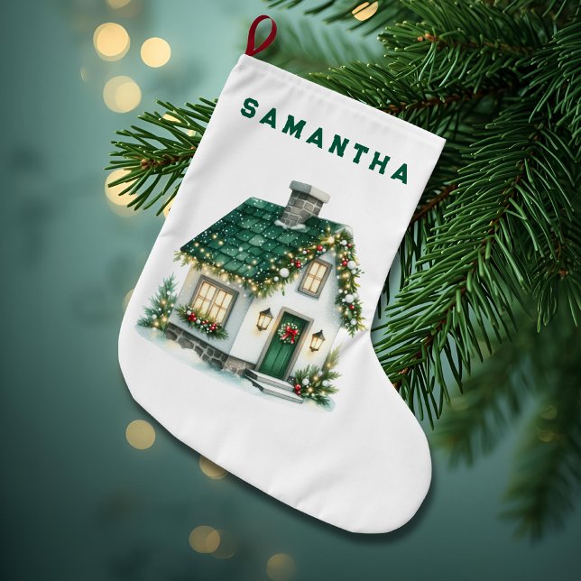 Calcetín Navideño Grande Christmas Home with Lights Kids Stocking (Subido por el creador)