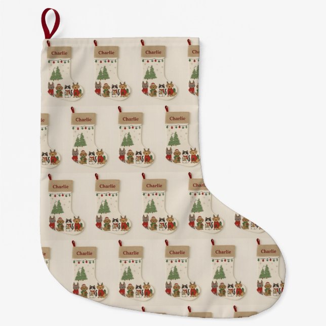 Calcetín Navideño Grande  Christmas Stocking (Anverso)