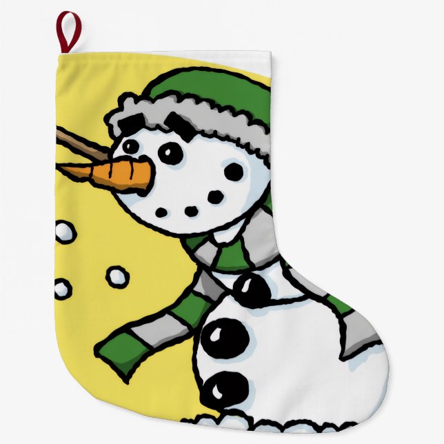Calcetín Navideño Grande Christmas Stocking, Snowman (Anverso)