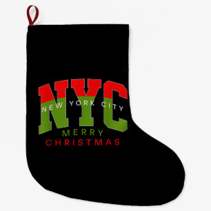 Calcetín Navideño Grande Ciudad de Nueva York Nueva York Feliz Navidad Rega