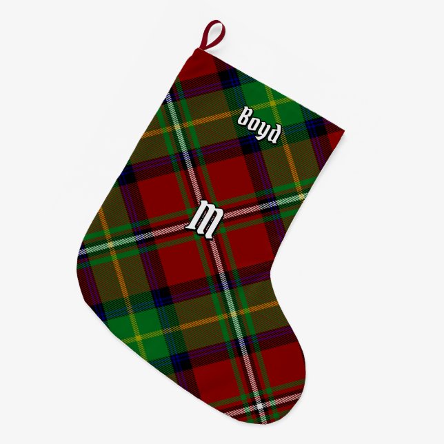 Calcetín Navideño Grande Clan Boyd Tartan (Frente (Colgado))