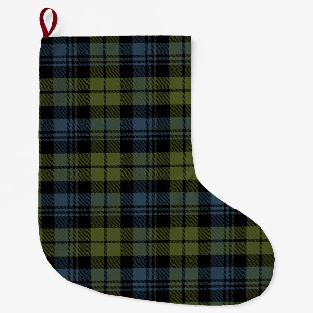 Calcetín Navideño Grande Clan escocés Campbell Tartán Plaid (Anverso)