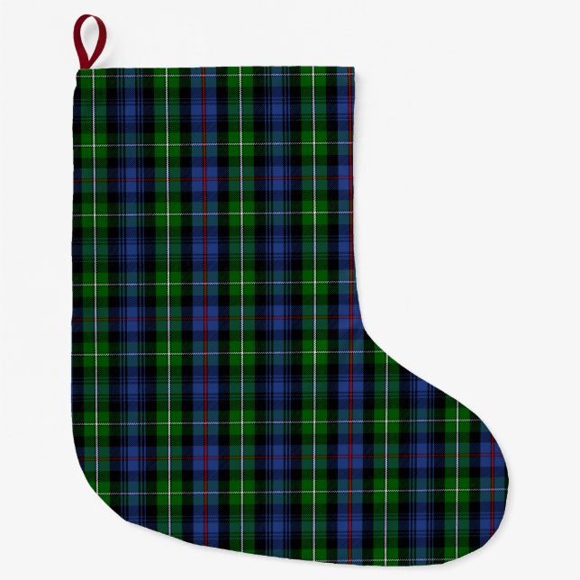 Calcetín Navideño Grande Clan escocés MacKenzie Tartan Plaid (Anverso)