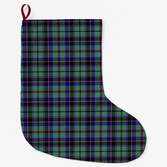 Calcetín Navideño Grande Clan escocés Stevenson Tartán Plaid (Anverso)