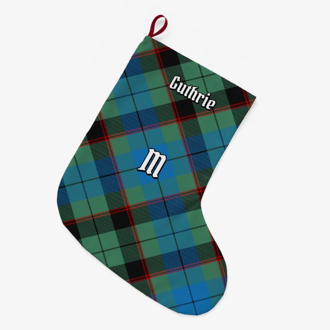 Calcetín Navideño Grande Clan Guthrie Tartan (Frente (Colgado))