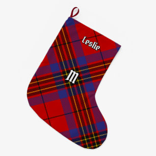 Calcetín Navideño Grande Clan Leslie Red Tartan
