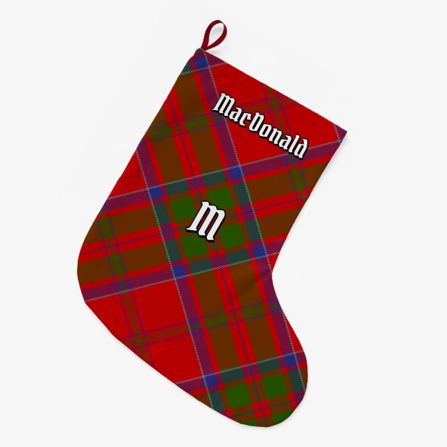 Calcetín Navideño Grande Clan MacDonald de Keppoch Tartán (Frente (Colgado))