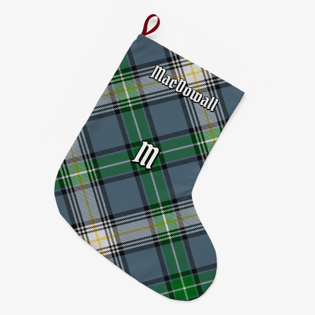 Calcetín Navideño Grande Clan MacDowall Tartan (Frente (Colgado))