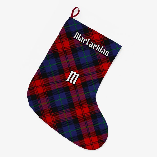 Calcetín Navideño Grande Clan MacLachlan Tartan (Frente (Colgado))