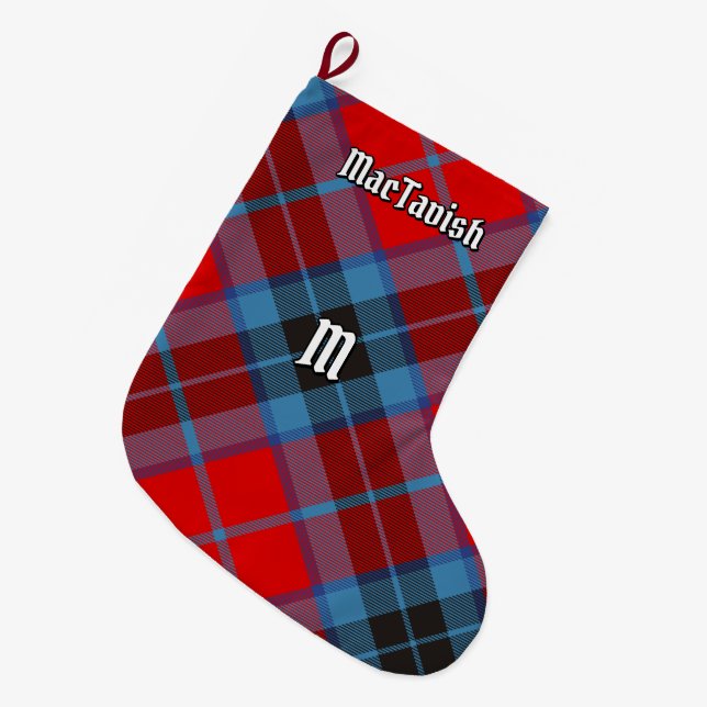 Calcetín Navideño Grande Clan MacTavish Tartan (Frente (Colgado))