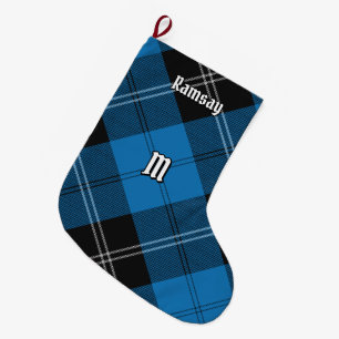 Calcetín Navideño Grande Clan Ramsay Blue Hunting Tartán