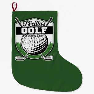 Calcetín Navideño Grande Club Campestre Personalizado Golf Golf Player Pro