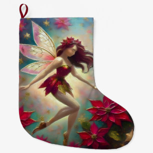 Calcetín Navideño Grande Colección de Hadas de Navidad - Cabello Rojo Casta