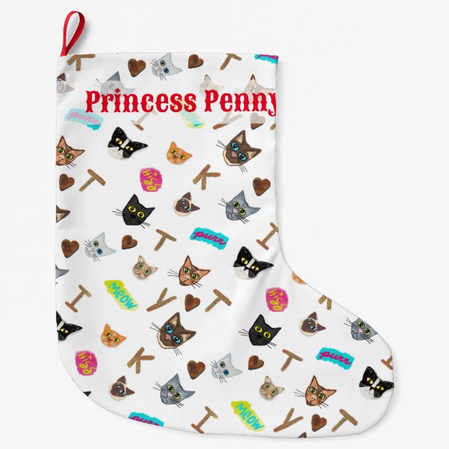 Calcetín Navideño Grande Colección Epic Cat Heads (Anverso)