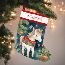 Colorida Unicornio de Navidad