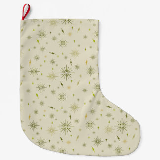 Calcetín Navideño Grande Copos de nieve de huevo - Aguacate