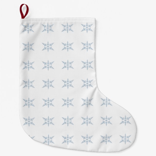 Calcetín Navideño Grande Copos de nieve de invierno (Anverso)