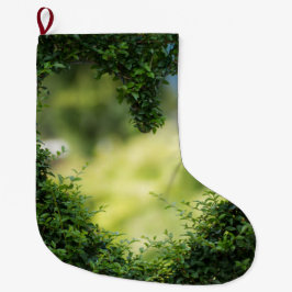 Calcetín Navideño Grande Corazón Topiario Verde