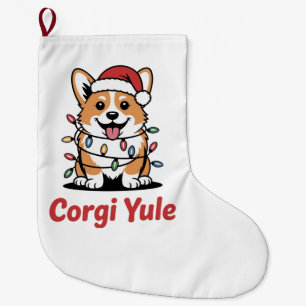 Calcetín Navideño Grande Corgi Yule Divertido Navidad Kawaii Amante de los 