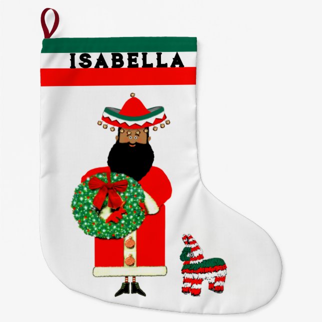 Calcetín Navideño Grande Creativo Mexicano (Anverso)