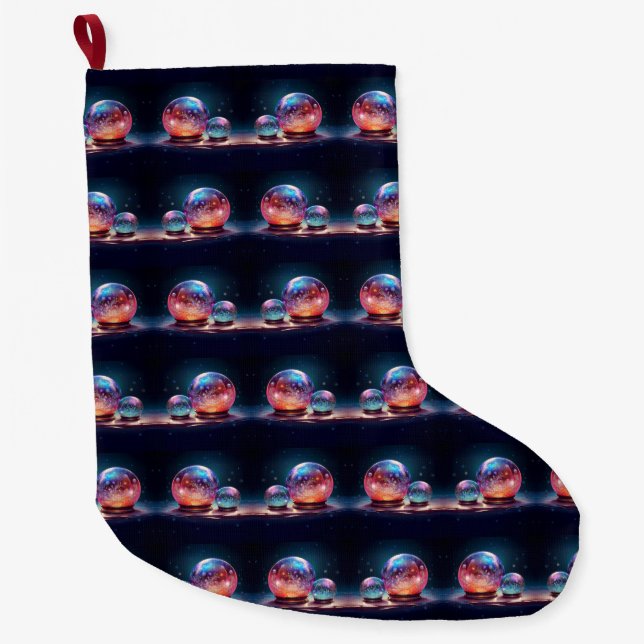 Calcetín Navideño Grande Crystal Snowballs Holiday Stocking (Anverso)
