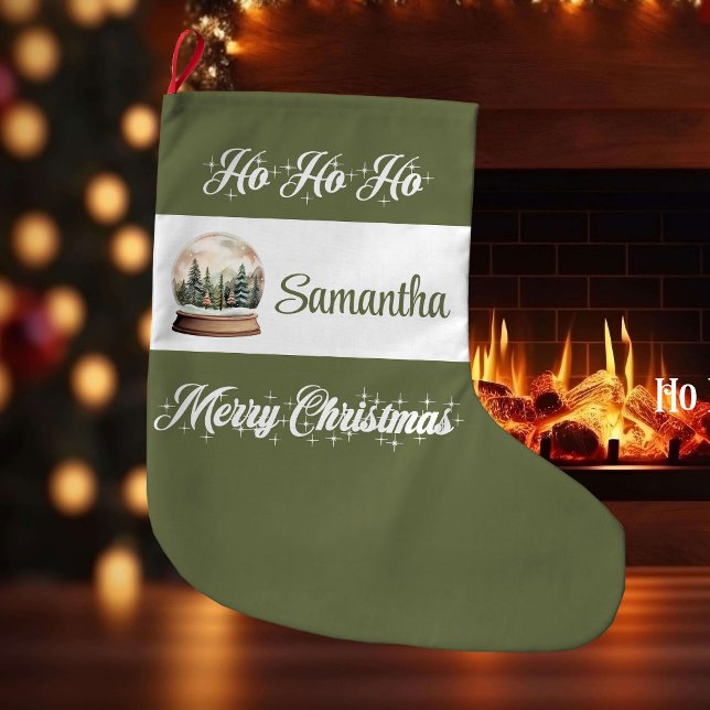 Calcetín Navideño Grande Custom Name Nordic Christmas Stocking (Custom Name Nordic Christmas Stocking)