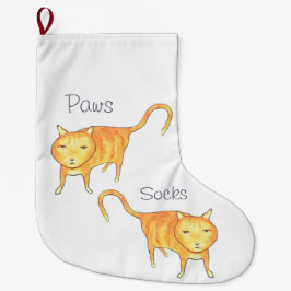 Calcetín Navideño Grande Cute Apathetic Orange Cat