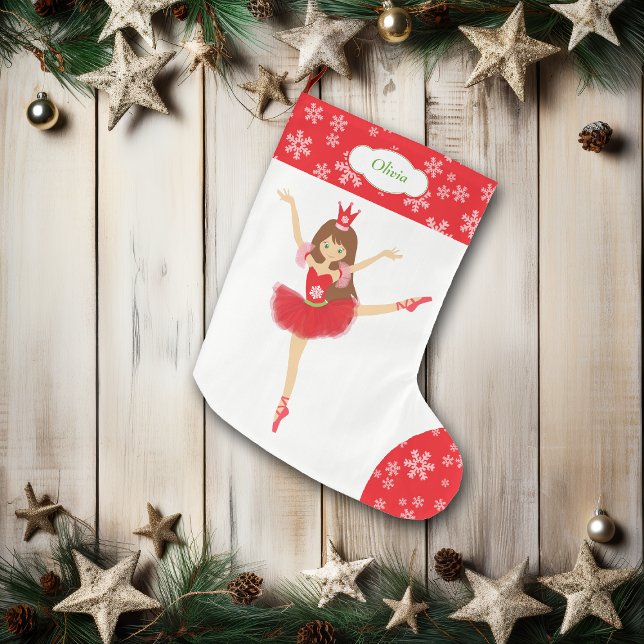 Calcetín Navideño Grande Cute Ballerina Dancer Personalizada (Subido por el creador)