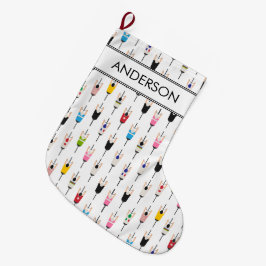 Calcetín Navideño Grande Cute Colorful National Cyclists Illustration Art