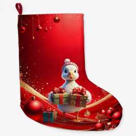 Calcetín Navideño Grande Cute Duck Christmas Holiday Stocking