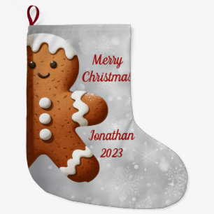 Calcetín Navideño Grande Cute Gingerbread Man