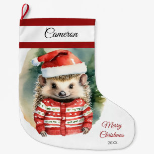 Calcetín Navideño Grande Cute Hedgehog Grandes Navidades