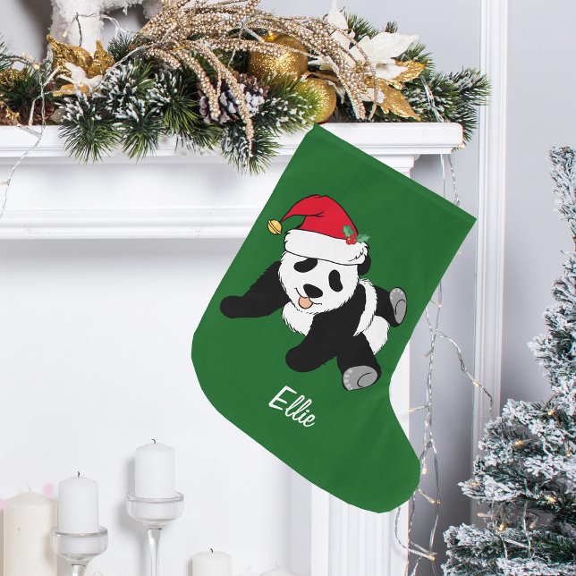 Calcetín Navideño Grande Cute Navidades Panda Bear (Subido por el creador)