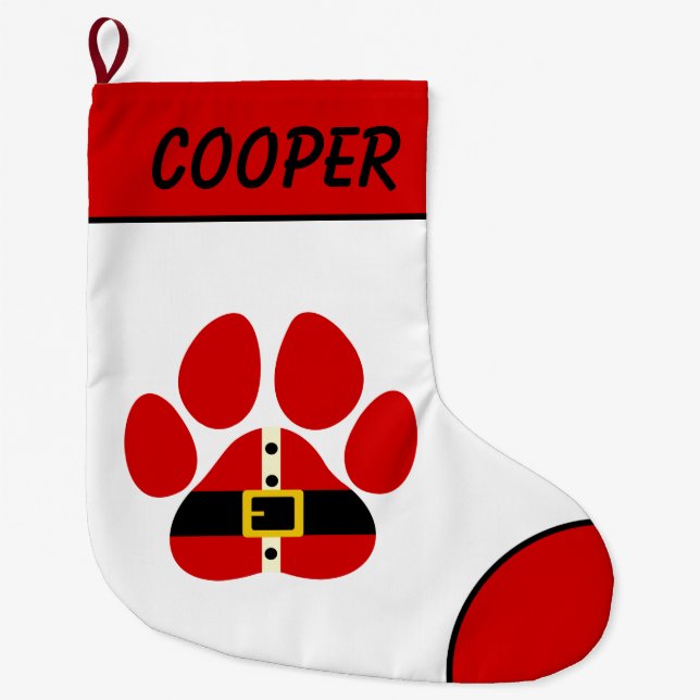 Calcetín Navideño Grande Cute Personalized Pet Christmas Stocking (Anverso)