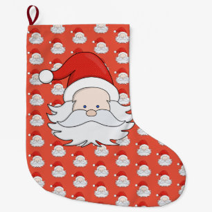 Calcetín Navideño Grande Cute Santa Claus