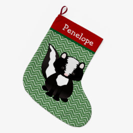 Calcetín Navideño Grande Cute Skunk Personalizado