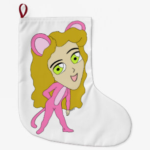 Calcetín Navideño Grande cutícula rosa